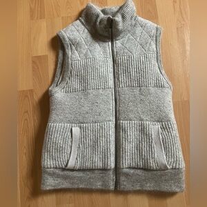 Kids Unisex Knitrd Zip Vest - Light Gray Sz L